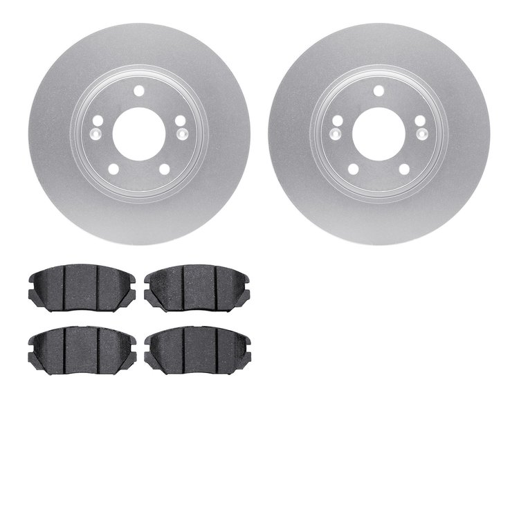 4302-03018 Geospec Brake Rotors with 3000-Series Ceramic Brake Pads Kit, 2005-2010 Kia/Hyundai/Genesis, Position: Front