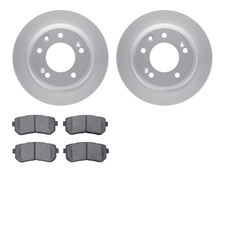4302-03022 Geospec Brake Rotors with 3000-Series Ceramic Brake Pads Kit, 2009-2016 Kia/Hyundai/Genesis, Position: Rear