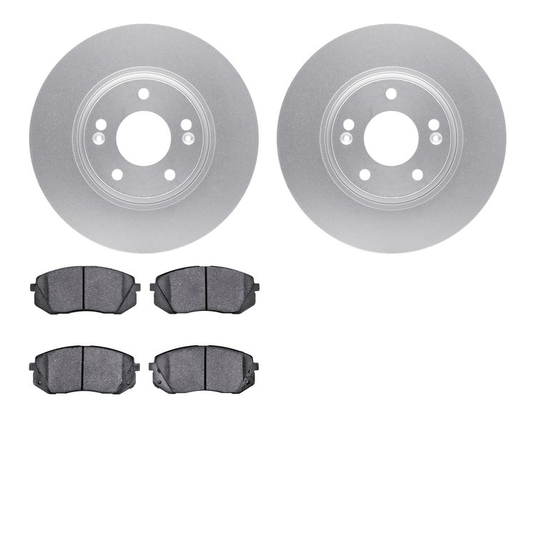 4302-03028 Geospec Brake Rotors with 3000-Series Ceramic Brake Pads Kit, 2010-2016 Kia/Hyundai/Genesis, Position: Front
