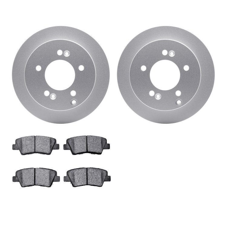 4302-03035 Geospec Brake Rotors with 3000-Series Ceramic Brake Pads Kit, 2008-2010 Kia/Hyundai/Genesis, Position: Rear