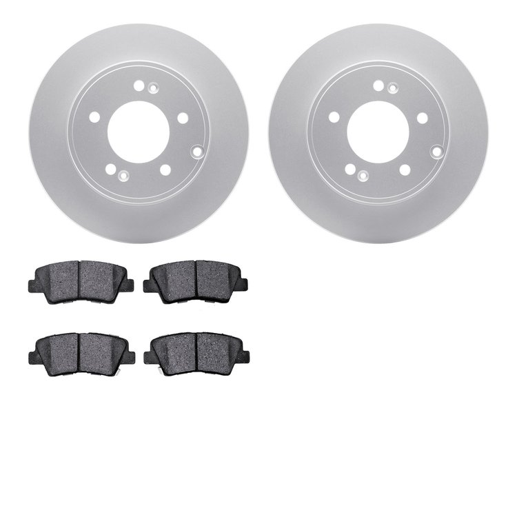 4302-03036 Geospec Brake Rotors with 3000-Series Ceramic Brake Pads Kit, 2008-2011 Kia/Hyundai/Genesis, Position: Rear