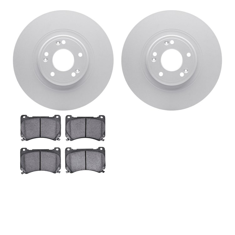 4302-03040 Geospec Brake Rotors with 3000-Series Ceramic Brake Pads Kit, 2009-2014 Kia/Hyundai/Genesis, Position: Front