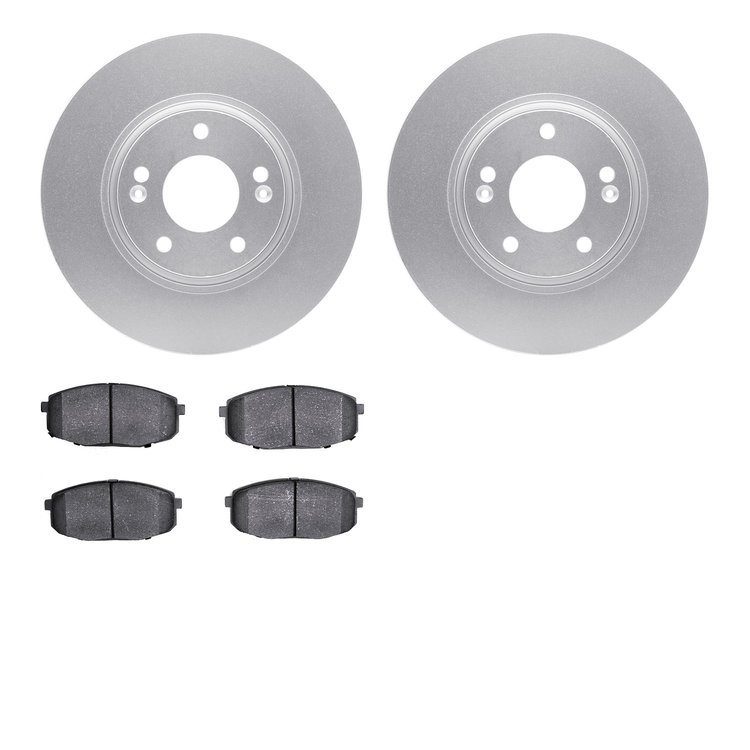 4302-03042 Geospec Brake Rotors with 3000-Series Ceramic Brake Pads Kit, 2010-2013 Kia/Hyundai/Genesis, Position: Front