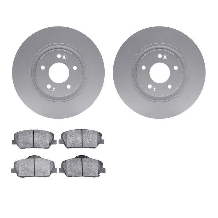 4302-03046 Geospec Brake Rotors with 3000-Series Ceramic Brake Pads Kit, 2011-2015 Kia/Hyundai/Genesis, Position: Front