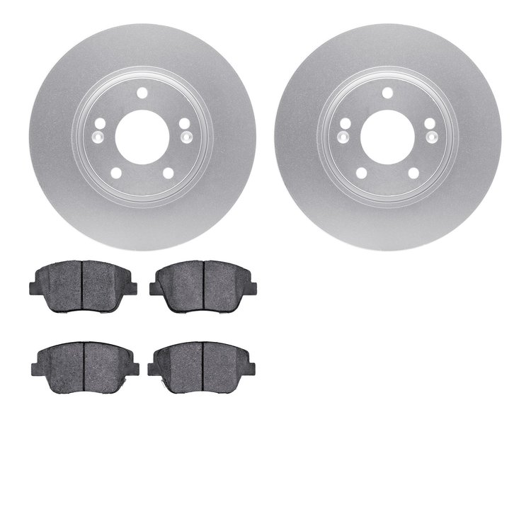 4302-03048 Geospec Brake Rotors with 3000-Series Ceramic Brake Pads Kit, 2009-2016 Kia/Hyundai/Genesis, Position: Front