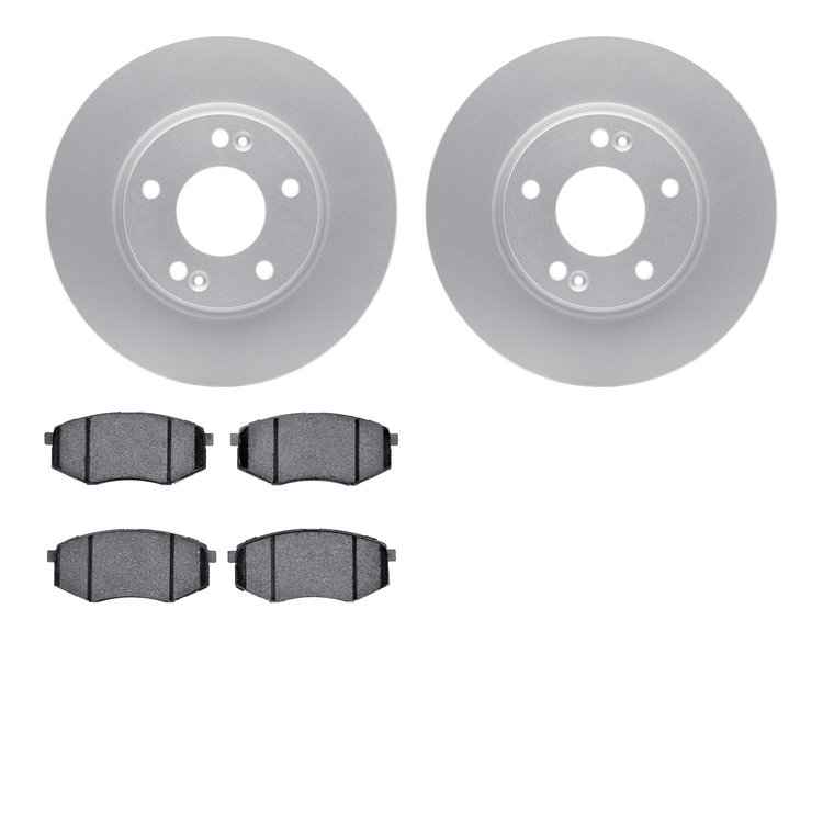 4302-03050 Geospec Brake Rotors with 3000-Series Ceramic Brake Pads Kit, 2010-2011 Kia/Hyundai/Genesis, Position: Front