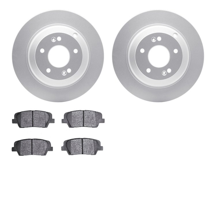 4302-03070 Geospec Brake Rotors with 3000-Series Ceramic Brake Pads Kit, 2010-2016 Kia/Hyundai/Genesis, Position: Rear