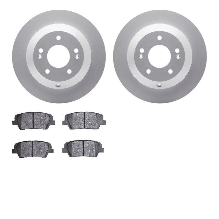 4302-03073 Geospec Brake Rotors with 3000-Series Ceramic Brake Pads Kit, 2010-2019 Kia/Hyundai/Genesis, Position: Rear