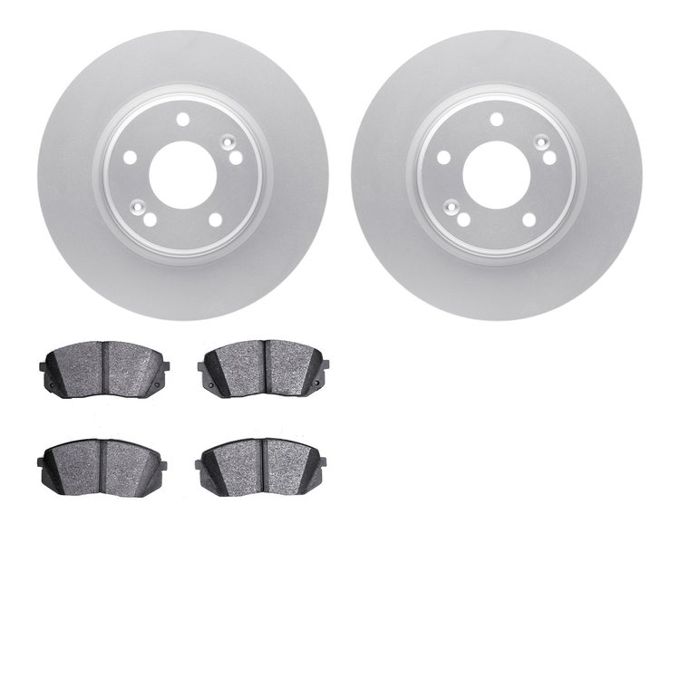 4302-03074 Geospec Brake Rotors with 3000-Series Ceramic Brake Pads Kit, Fits Select Kia/Hyundai/Genesis, Position: Front