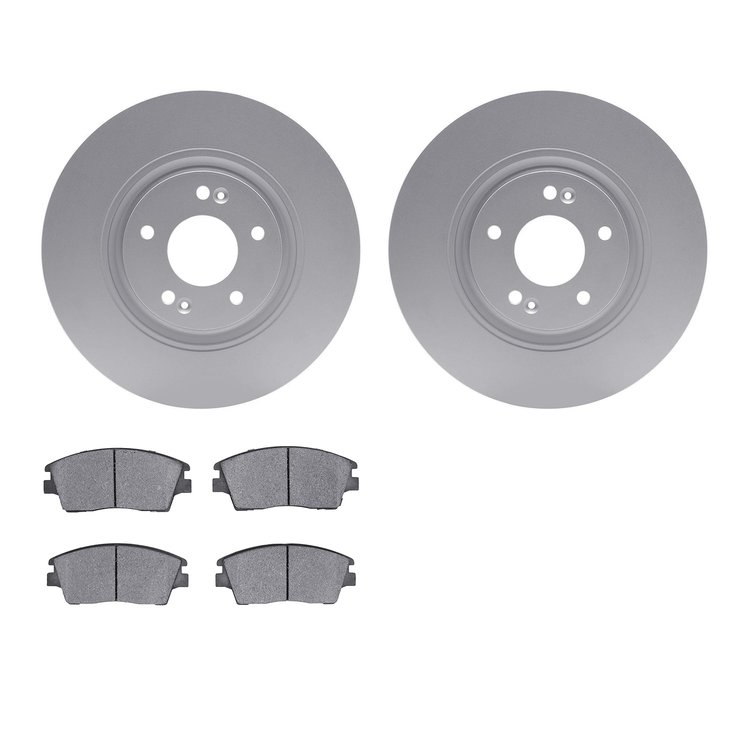 4302-03077 Geospec Brake Rotors with 3000-Series Ceramic Brake Pads Kit, Fits Select Kia/Hyundai/Genesis, Position: Front