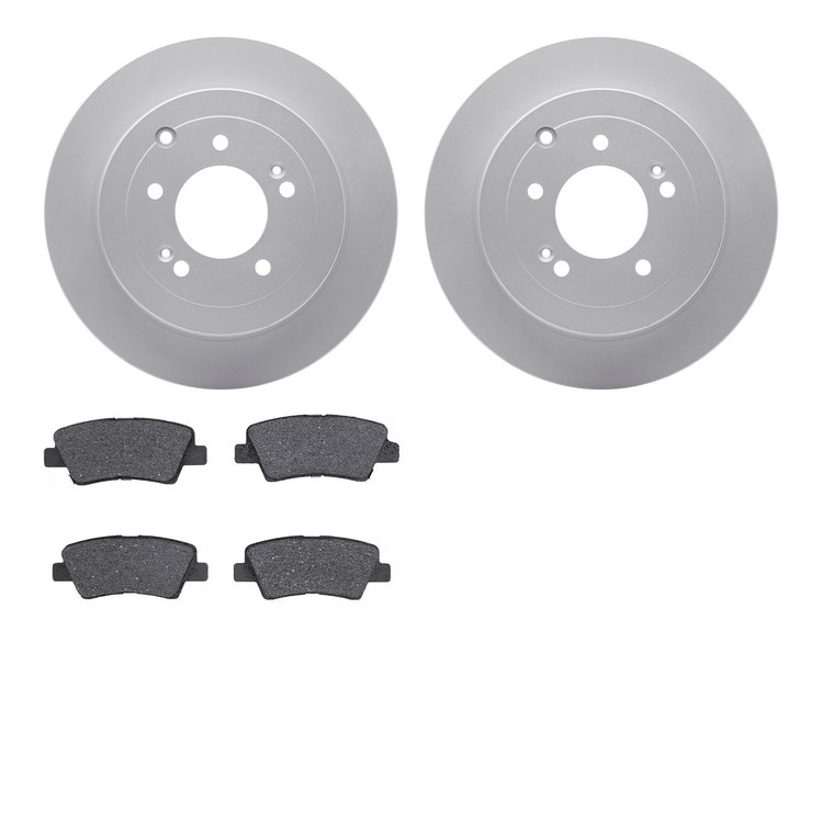 4302-03078 Geospec Brake Rotors with 3000-Series Ceramic Brake Pads Kit, Fits Select Kia/Hyundai/Genesis, Position: Rear