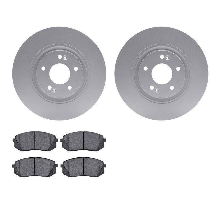4302-03081 Geospec Brake Rotors with 3000-Series Ceramic Brake Pads Kit, 2016-2020 Kia/Hyundai/Genesis, Position: Front