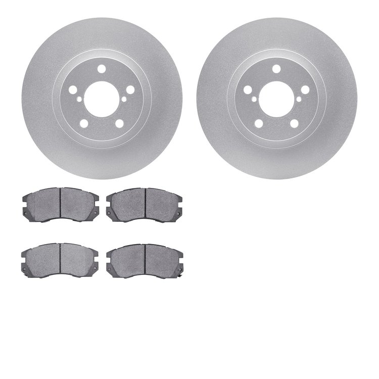 4302-13005 Geospec Brake Rotors with 3000-Series Ceramic Brake Pads Kit, 1990-1996 Subaru, Position: Front