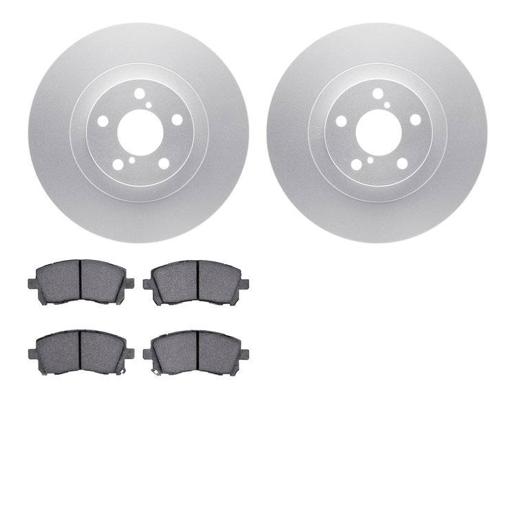 4302-13007 Geospec Brake Rotors with 3000-Series Ceramic Brake Pads Kit, 2001-2003 Subaru, Position: Front