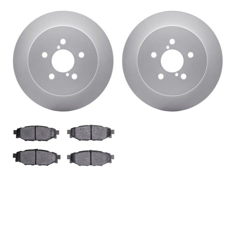 4302-13026 Geospec Brake Rotors with 3000-Series Ceramic Brake Pads Kit, 2005-2009 Subaru, Position: Rear
