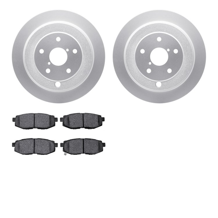4302-13032 Geospec Brake Rotors with 3000-Series Ceramic Brake Pads Kit, 2006-2014 Subaru, Position: Rear