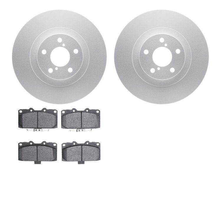 4302-13033 Geospec Brake Rotors with 3000-Series Ceramic Brake Pads Kit, 2006-2007 Subaru, Position: Front