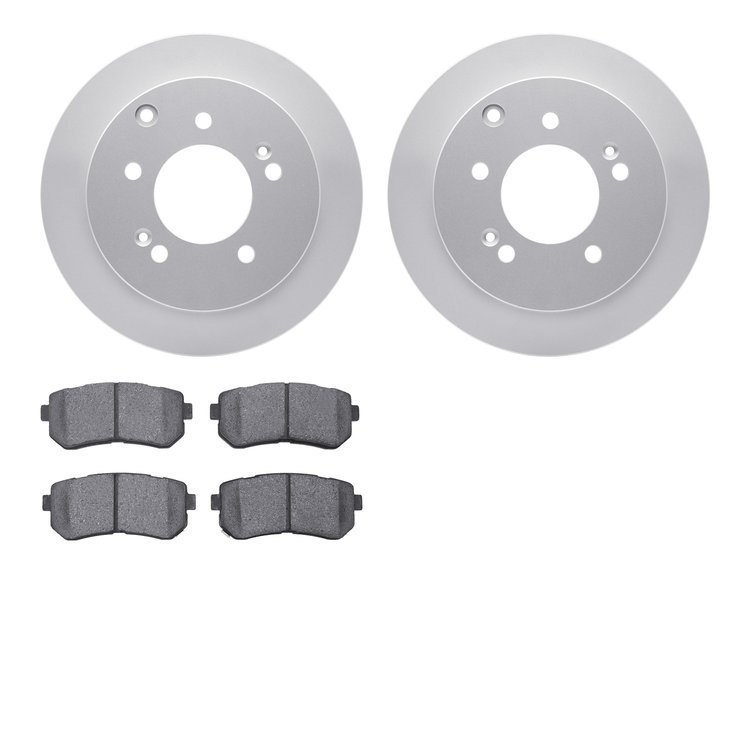 4302-21012 Geospec Brake Rotors with 3000-Series Ceramic Brake Pads Kit, 2010-2013 Kia/Hyundai/Genesis, Position: Rear