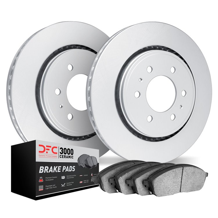 4302-21013 Geospec Brake Rotors with 3000-Series Ceramic Brake Pads Kit, 2006-2014 Kia/Hyundai/Genesis, Position: Front
