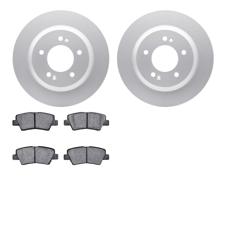 4302-21023 Geospec Brake Rotors with 3000-Series Ceramic Brake Pads Kit, Fits Select Kia/Hyundai/Genesis, Position: Rear