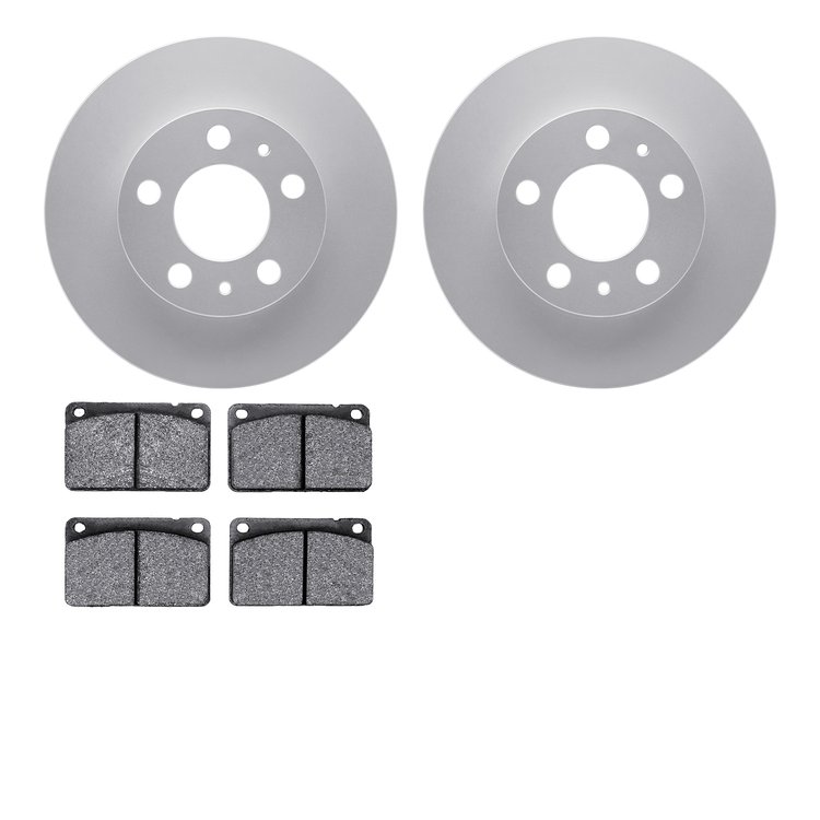 4302-27004 Geospec Brake Rotors with 3000-Series Ceramic Brake Pads Kit, 1976-1993 Volvo, Position: Front