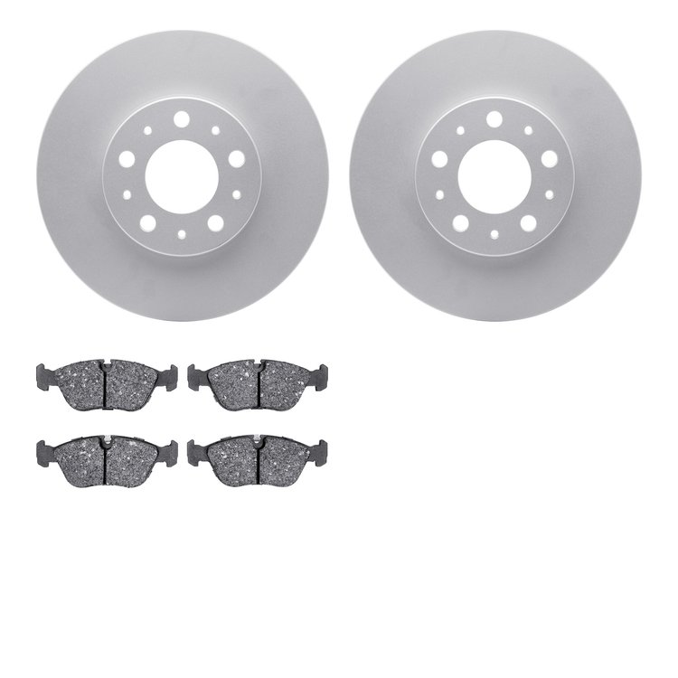4302-27014 Geospec Brake Rotors with 3000-Series Ceramic Brake Pads Kit, 1996-2004 Volvo, Position: Front