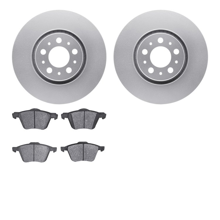 4302-27019 Geospec Brake Rotors with 3000-Series Ceramic Brake Pads Kit, 2003-2009 Volvo, Position: Front
