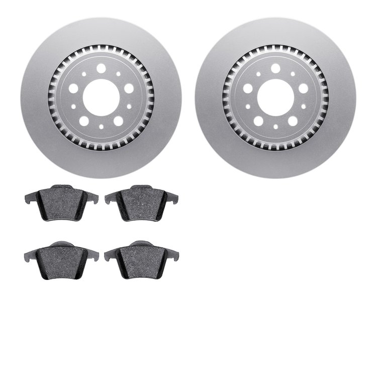 4302-27020 Geospec Brake Rotors with 3000-Series Ceramic Brake Pads Kit, 2003-2014 Volvo, Position: Rear