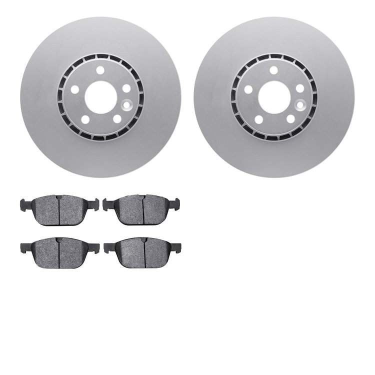 4302-27037 Geospec Brake Rotors with 3000-Series Ceramic Brake Pads Kit, 2010-2016 Volvo, Position: Front