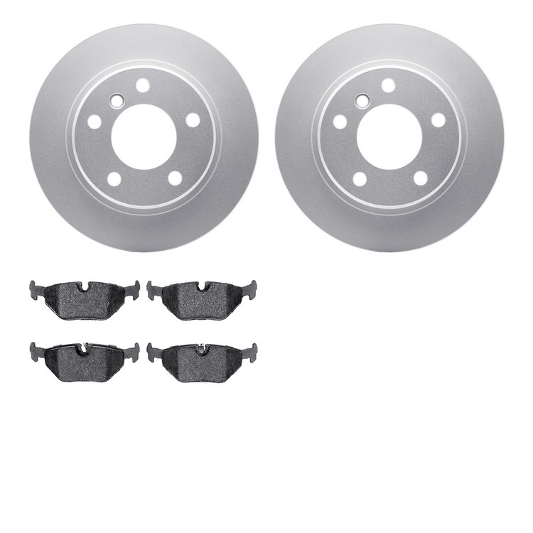 4302-31029 Geospec Brake Rotors with 3000-Series Ceramic Brake Pads Kit, 1991-1999 BMW, Position: Rear