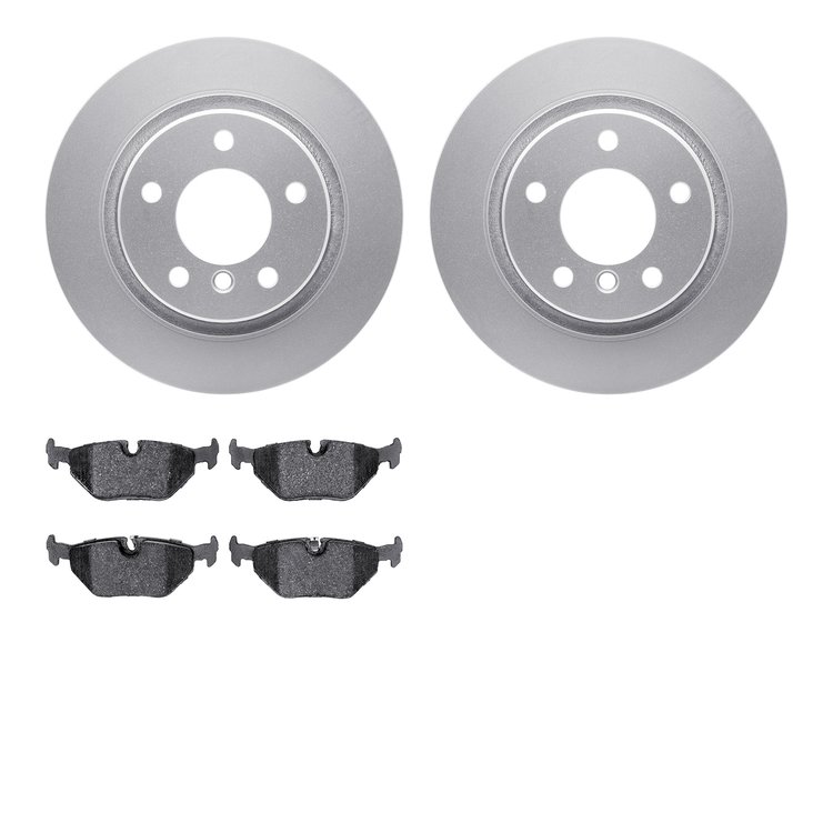 4302-31033 Geospec Brake Rotors with 3000-Series Ceramic Brake Pads Kit, 1999-2006 BMW, Position: Rear