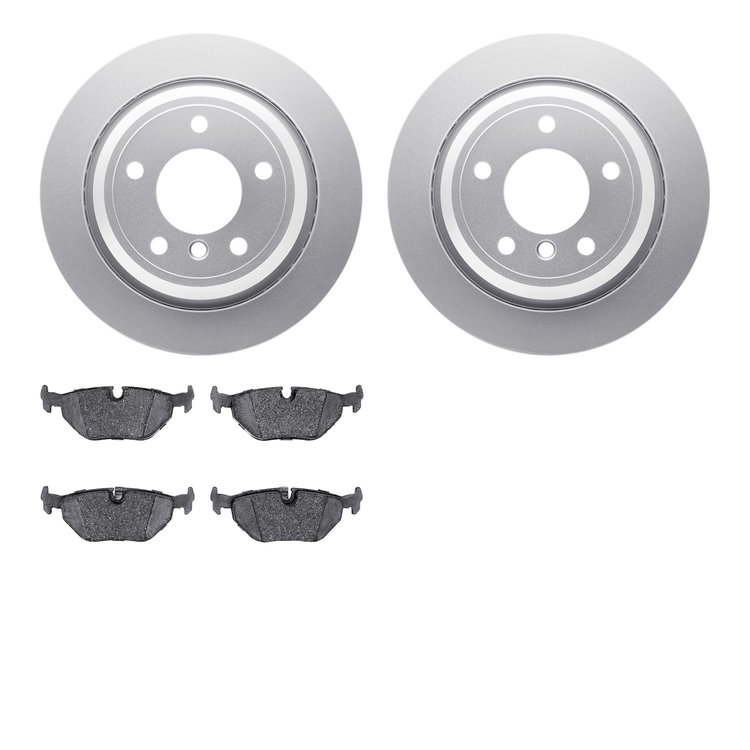 4302-31037 Geospec Brake Rotors with 3000-Series Ceramic Brake Pads Kit, 1996-2003 BMW, Position: Rear