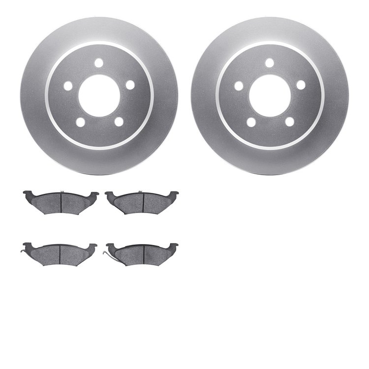 4302-40019 Geospec Brake Rotors with 3000-Series Ceramic Brake Pads Kit, 1997-2000 Mopar, Position: Rear
