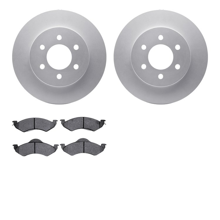 4302-40022 Geospec Brake Rotors with 3000-Series Ceramic Brake Pads Kit, 1998-1999 Mopar, Position: Front