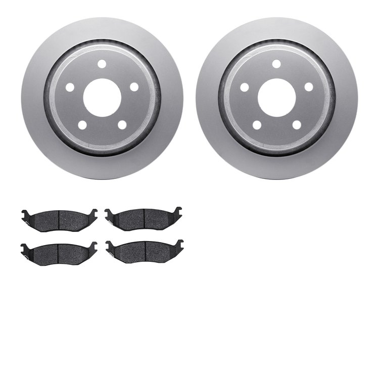 4302-40029 Geospec Brake Rotors with 3000-Series Ceramic Brake Pads Kit, 2002-2018 Mopar, Position: Rear