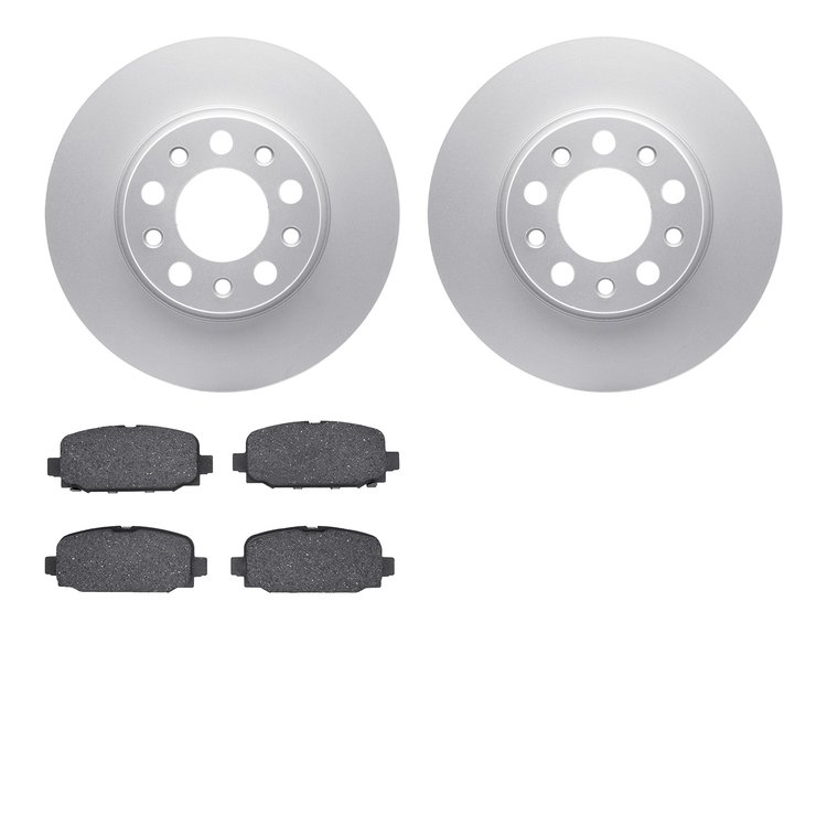 4302-42038 Geospec Brake Rotors with 3000-Series Ceramic Brake Pads Kit, Fits Select Mopar, Position: Rear