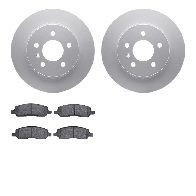 4302-45016 Geospec Brake Rotors with 3000-Series Ceramic Brake Pads Kit, 2006-2011 GM, Position: Rear