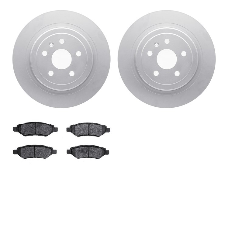 4302-46033 Geospec Brake Rotors with 3000-Series Ceramic Brake Pads Kit, 2008-2014 GM, Position: Rear