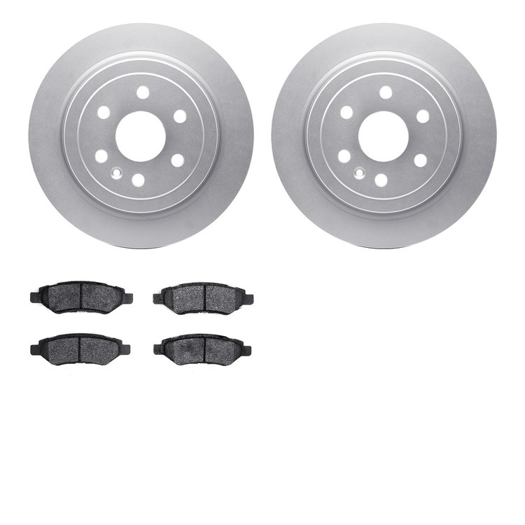 4302-46034 Geospec Brake Rotors with 3000-Series Ceramic Brake Pads Kit, 2010-2016 GM, Position: Rear