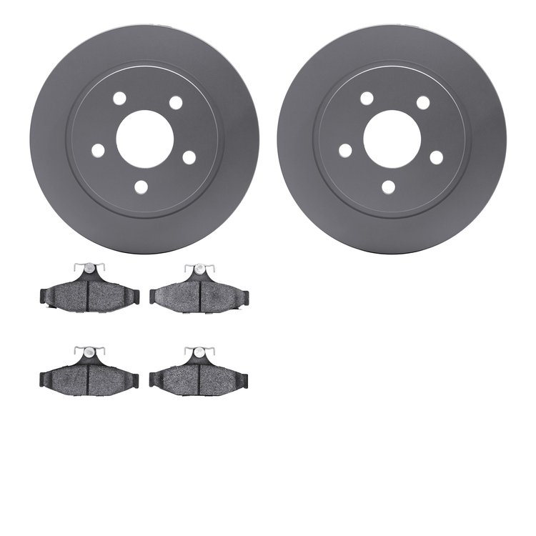 4302-47012 Geospec Brake Rotors with 3000-Series Ceramic Brake Pads Kit, 1993-1997 GM, Position: Rear