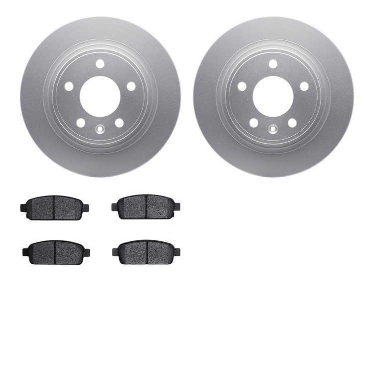 4302-47037 Geospec Brake Rotors with 3000-Series Ceramic Brake Pads Kit, 2011-2019 GM, Position: Rear