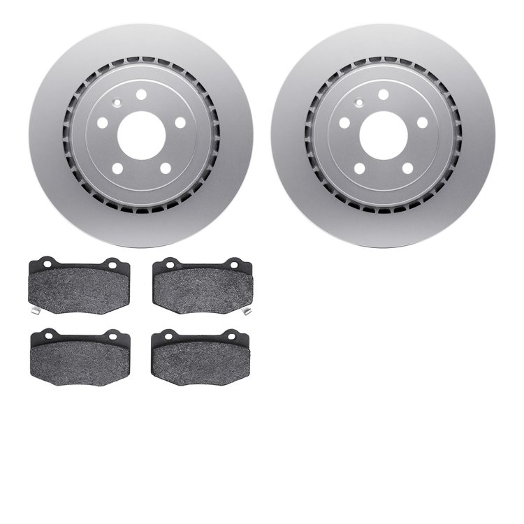 4302-47040 Geospec Brake Rotors with 3000-Series Ceramic Brake Pads Kit, 2014-2019 GM, Position: Rear