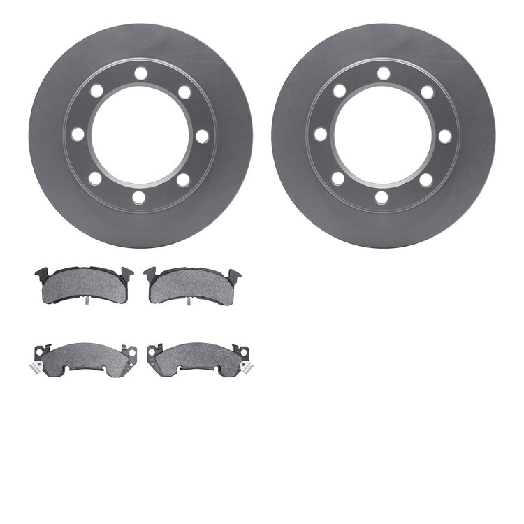 4302-48006 Geospec Brake Rotors with 3000-Series Ceramic Brake Pads Kit, 1979-1991 GM, Position: Front