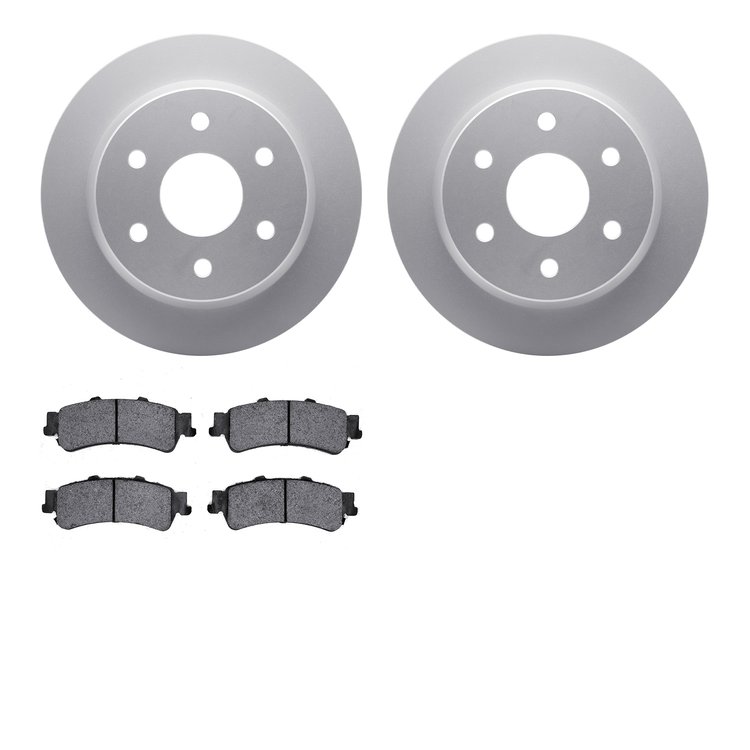 4302-48021 Geospec Brake Rotors with 3000-Series Ceramic Brake Pads Kit, 1999-2007 GM, Position: Rear