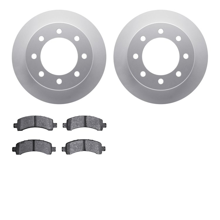 4302-48030 Geospec Brake Rotors with 3000-Series Ceramic Brake Pads Kit, 2003-2020 GM, Position: Rear