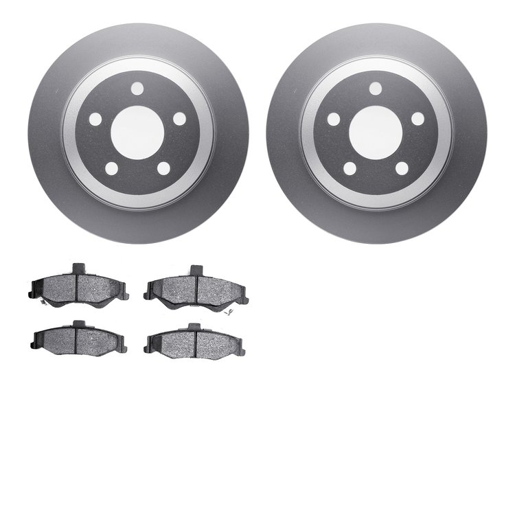 4302-52007 Geospec Brake Rotors with 3000-Series Ceramic Brake Pads Kit, 1998-2002 GM, Position: Rear