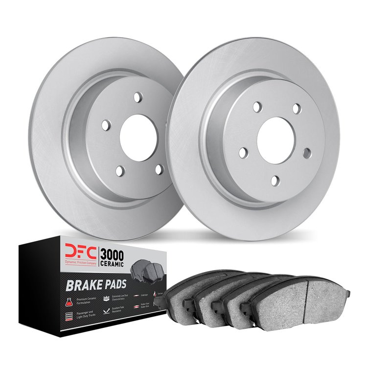 4302-53006 Geospec Brake Rotors with 3000-Series Ceramic Brake Pads Kit, 2006-2010 GM, Position: Rear