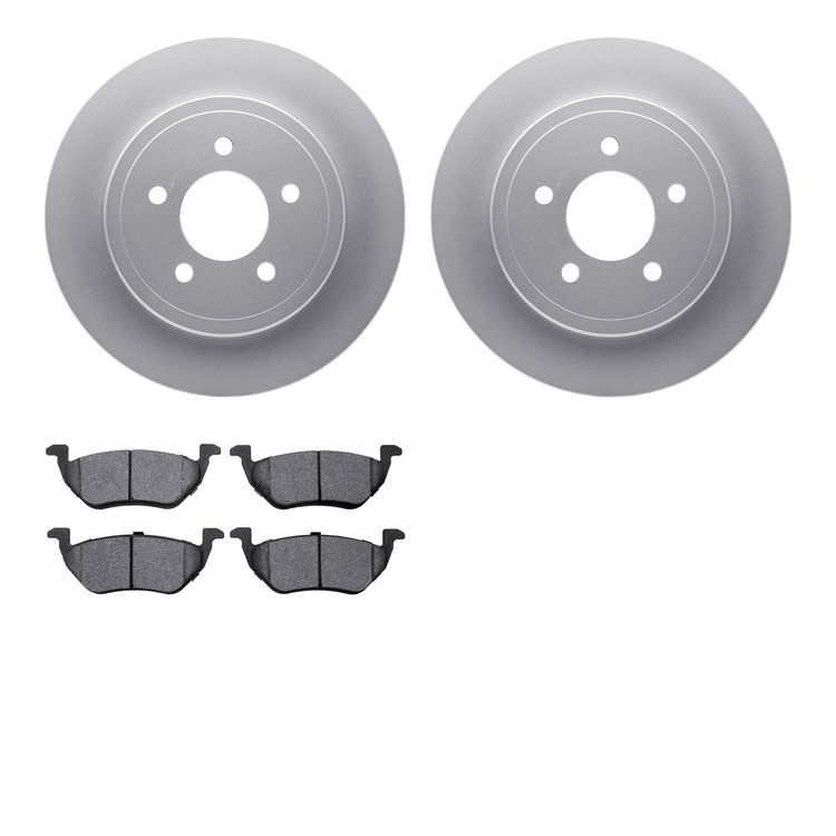 4302-54008 Geospec Brake Rotors with 3000-Series Ceramic Brake Pads Kit, 2005-2008 Ford/Lincoln/Mercury/Mazda, Position: Rear