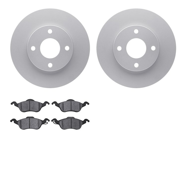 4302-54055 Geospec Brake Rotors with 3000-Series Ceramic Brake Pads Kit, 2000-2004 Ford/Lincoln/Mercury/Mazda, Position: Front