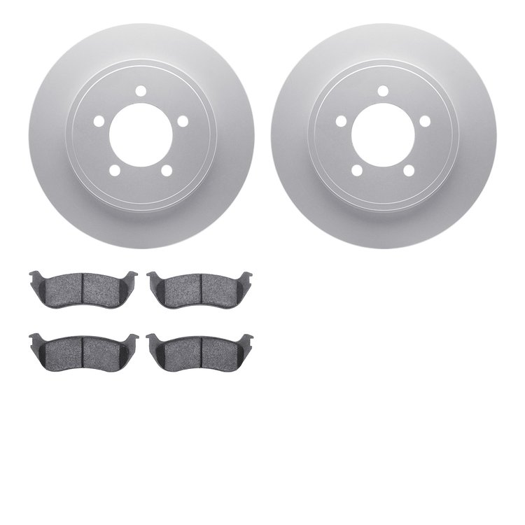 4302-54062 Geospec Brake Rotors with 3000-Series Ceramic Brake Pads Kit, 2002-2005 Ford/Lincoln/Mercury/Mazda, Position: Rear